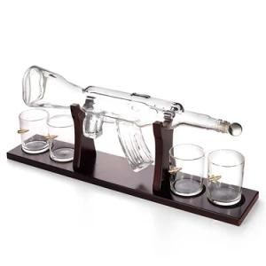 750ml Gun Shape Glass Spirit Liquor Bottle with Stop