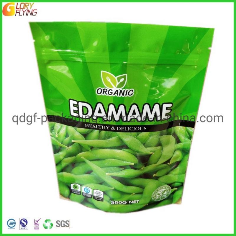 Custom Standing Zipper Plastic Bags Frozen Food Fruit Packaging Bags.