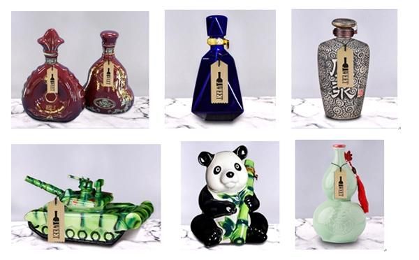 Quality Hand-Painted Ceramic Bottle 500ml Wine Vodka Bottle