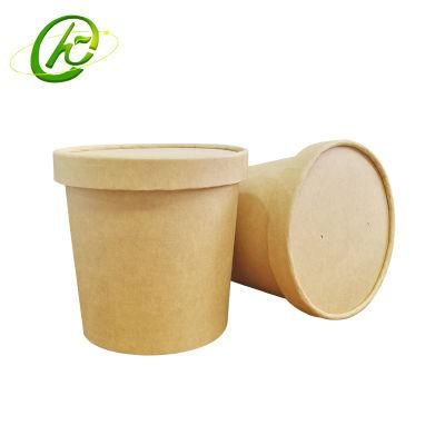 Kraft Paper Soup Cups with Lids 8oz Disposable for Hot Food
