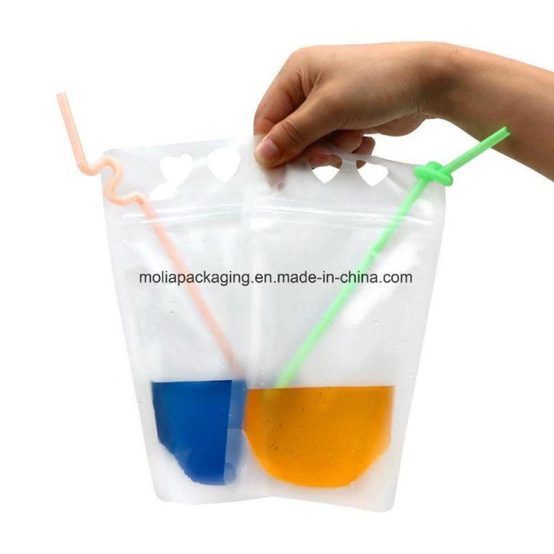 Biodegradable Wholesale Juice Custom Clear Plastic Zipper Pouch Stand up Pouch Food Bags