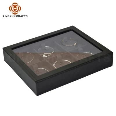 Customized High Quality Black Letaher Collection Jewelry Gift Box Ring Storage Box