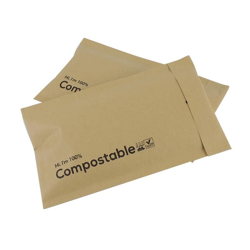 Eco Friendly Customised Printing Logo Kraft Paper Biodegradable Bubble Mailer Bag Shipping Mailing Padded Envelopes
