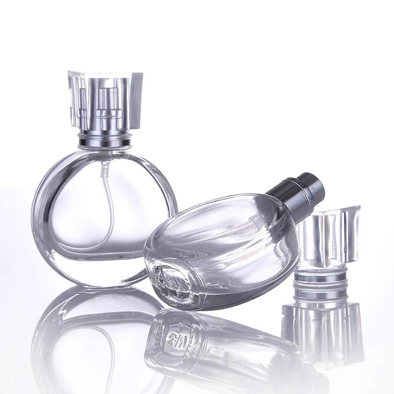 25ml Mini Clear Glass Spray Perfume Bottle Portable Travel Refillable Cosmetics Empty Bottle Aluminum Spray Head