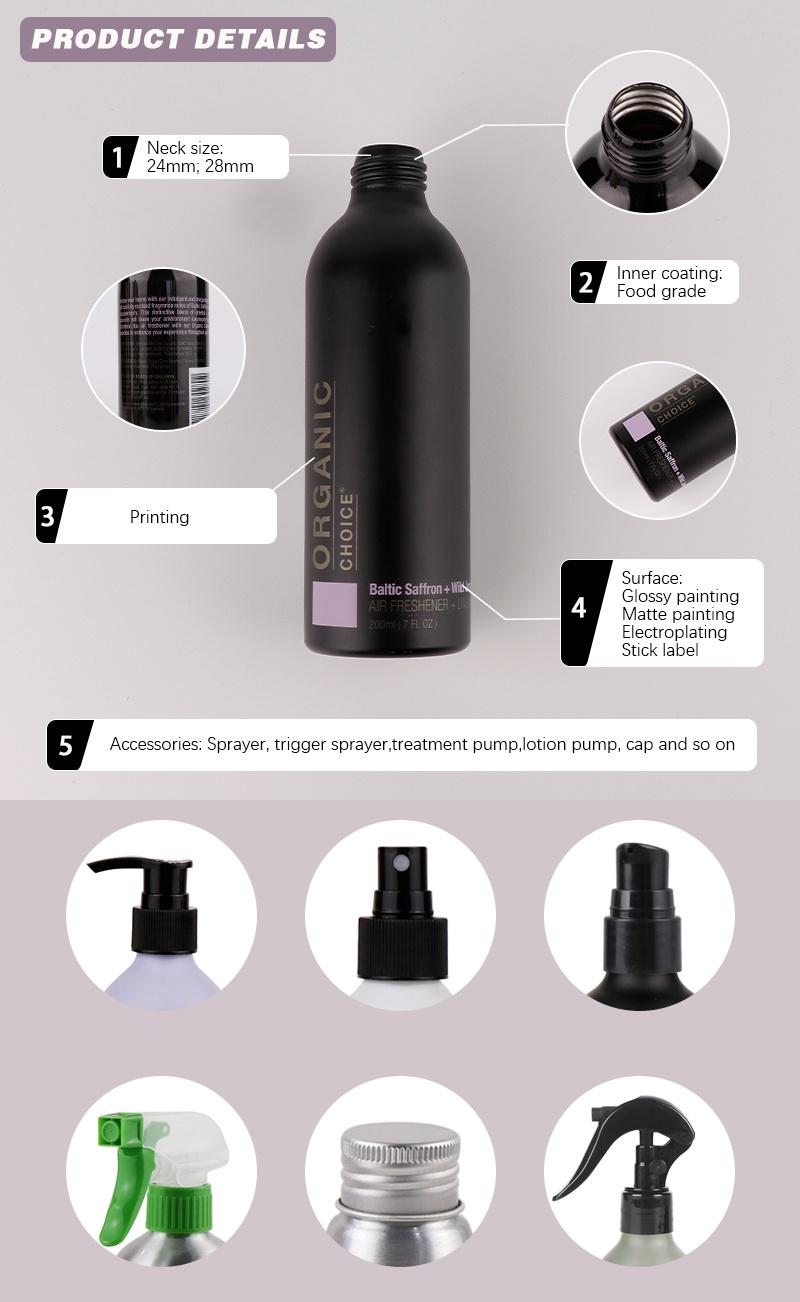 Empty 100ml 150ml 200ml 250ml 500ml Shampoo Cosmetic Pump Aluminum Bottle
