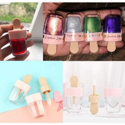 Custom 8ml Luxury Empty Cute Plastic Lipstick Balm Lip Gloss Containers Tube with Brush Wand