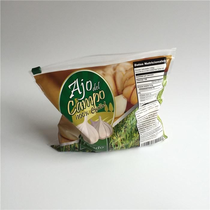 Multi-Color Printing LDPE Slider Reclosable Food Storage Bag for Garlic