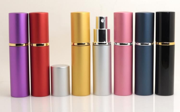 5ml Empty Luxury Refillable Amuminum Glass Cosmetic Container Packaging Mini Fine Mist Spray Perfume Bottle