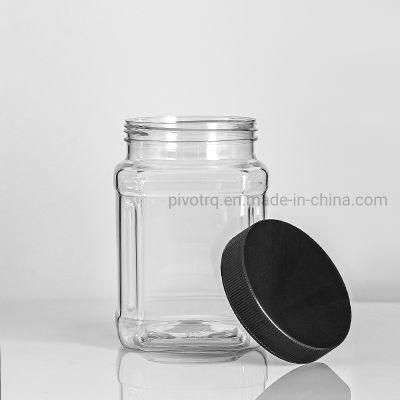 650ml Pet Plastic Nut Food Transparent Color Dry Fruits Packaging Bottle with Lid