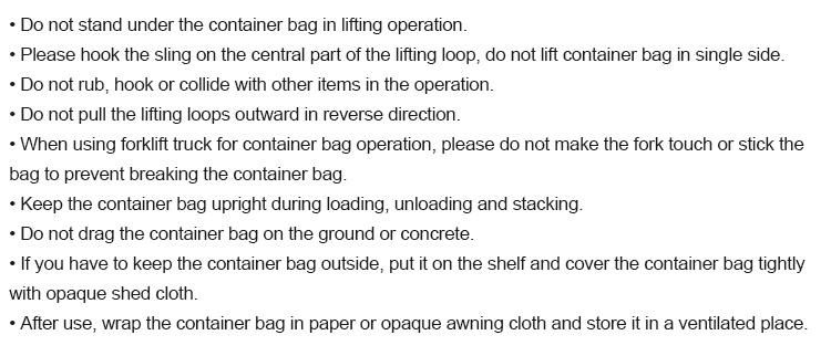 1000kg Polypropylene Sacks FIBC Starch Bulk Big Bag