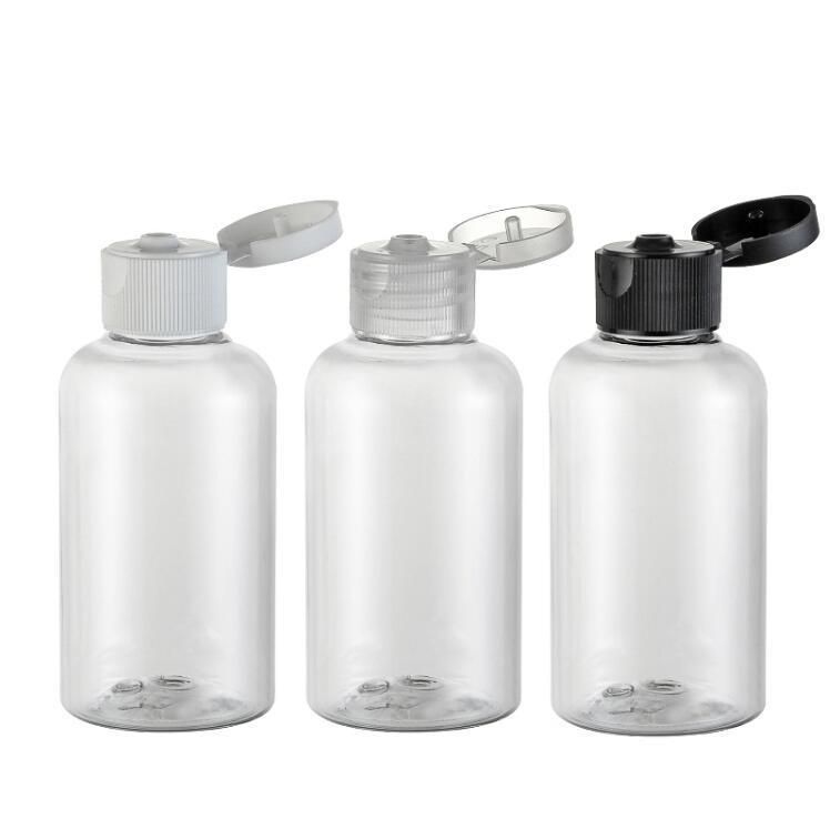 75ml Empty Clear Pet Plastic Lotion Emulsion Shampoo Toner Flip Cap Cosmetic Packaging Containers for Travel Wholesae