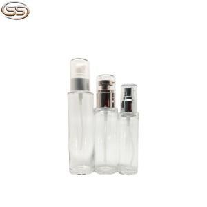 50ml 120ml Pet Thick Bottom Cylinder Flat Shoulder Lotion Pump Cap Bottle Packaging Set