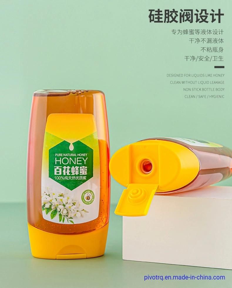 500g 16oz Plastic Squeeze Bottle for Honey Syrup with Silicon Valve