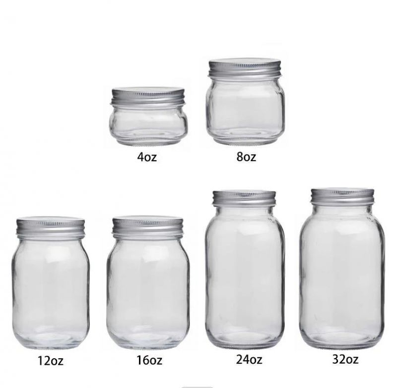 4oz 120ml Mini Size Wide Mouth Jam Jelly Fruit Vegetable Salad Dressing Canning Glass Mason Jars with Metal Lids