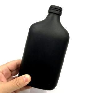 Hip Flask Flat Shape Ice Cold Brew Coffee Bottle Matte Black Pocket 100ml 200ml 250ml 350ml Jucing Beverage Glass Whisky Bottle