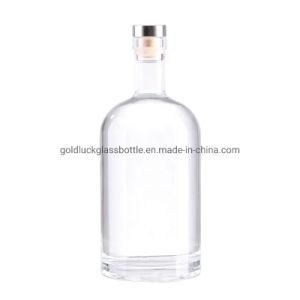 Round Shape 50cl/70cl/75cl/1L Liquor/Spirit Glass Bottle for Vodka/Tequila/Whisky