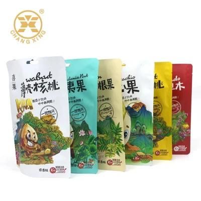 Custom Printed Matte Reusable Foiled Lined Packaging Cashew Nuts Pecans Pistachios Standing Plastic Packet