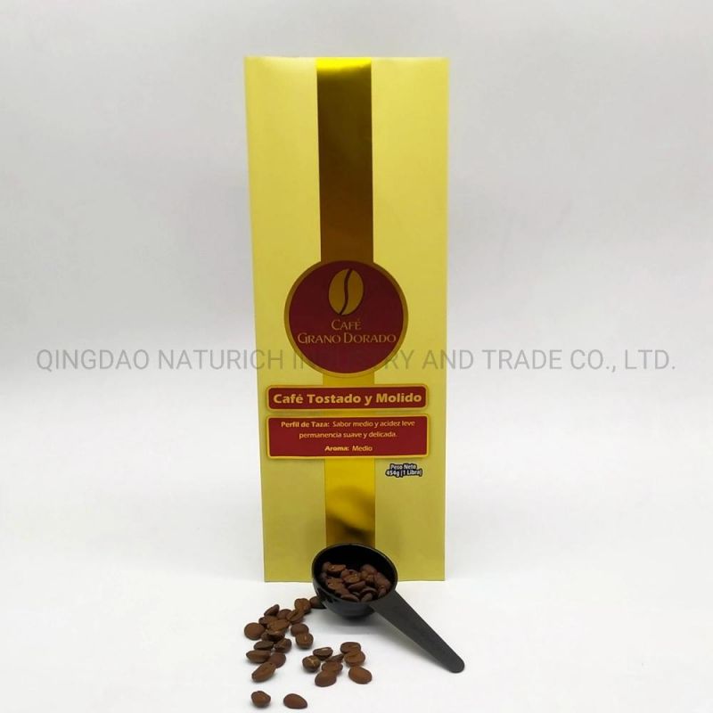 454G Matt Gold Color Coffee Bag Back Seal Coffee Pouch