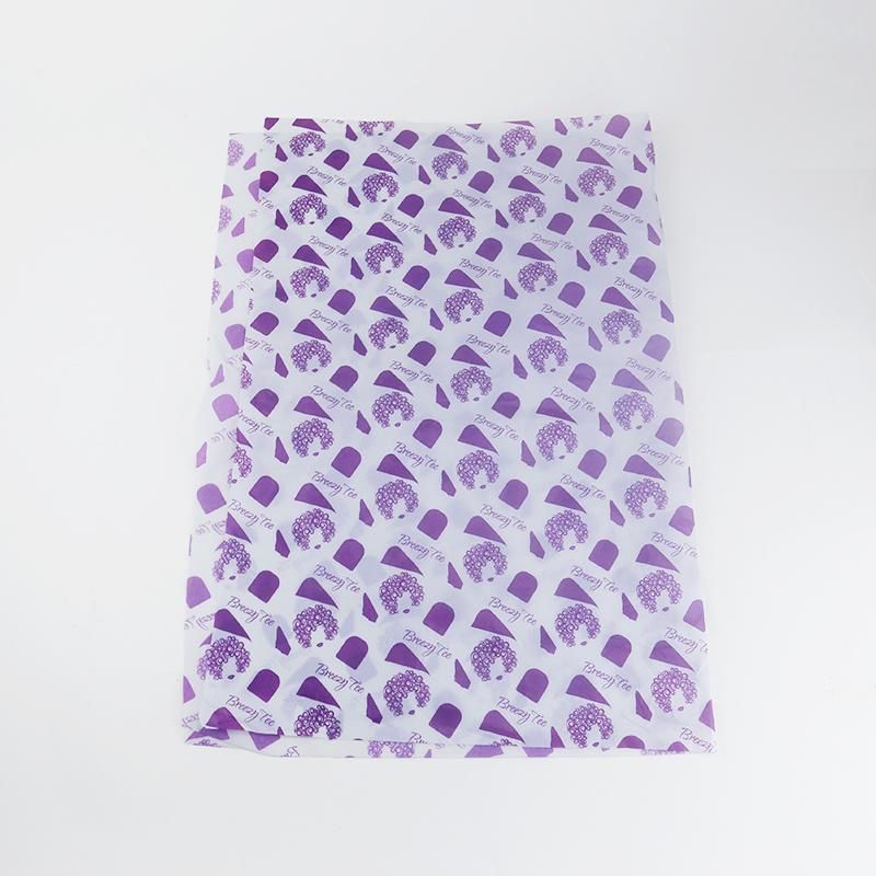 Grey Purple Logo Double Colors Printed Custom Clothing Wrapping Tissue Paper