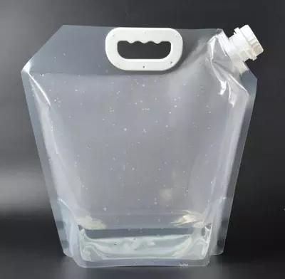 5L Spout Bag/ Foldable Water Stand up Pouch with Plastic Handle