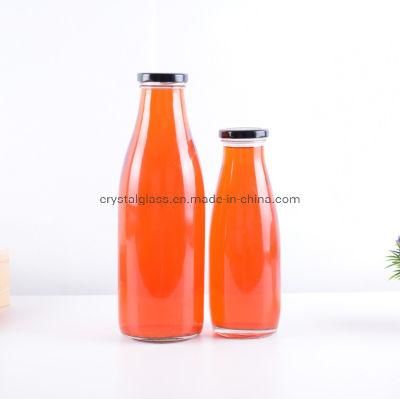 300ml 10oz Square Milk Glass Juice Bottle with Straw Lid