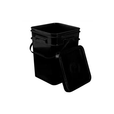 Food Grade Top Quality Black 20 L Plastic Square Bucket