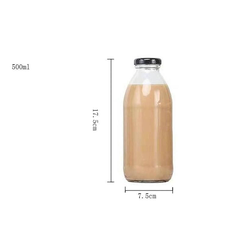 300ml 500ml Round Beverage Juice Glass Milk Bottle