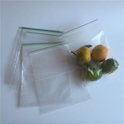 Factory Direct L D P E Plastic Clear Zip Lock Bag Food Storage Bag with Green Line