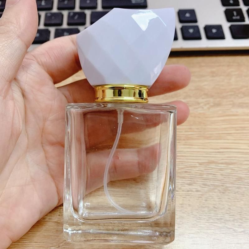 30ml 50ml Square Spray Cosmetic Perfume Glass Empty Bottle Portable Travel Sub-Bottle Packaging Refillable Container