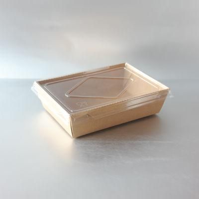 Eco-Friendly Customized Take Away Kraft Paper Salad Box with Lid