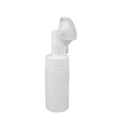 Cosmetic Custom Logo 120ml 150ml Face Wash Container Plastic Foam Facial Cleanser Pump Bottle with Soft Brush