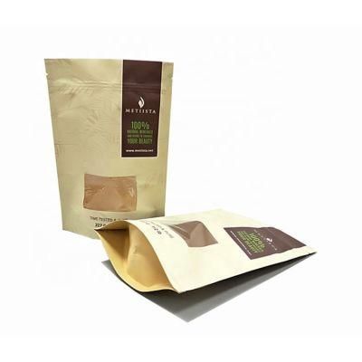 Custom Made Plastic Aluminum Foil Lined Brown Kraft Paper Bags