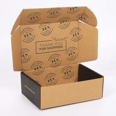 Custom Color Clothing Underwear Box Black Courier Mailing Folding Corrugated Paper Packaging Shipping Boxes