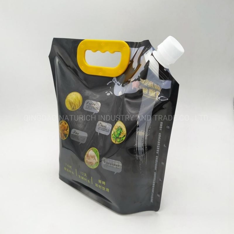 Plastic Liquid Beer Reusable Spout Beverage Pouch Bag for Drink Packaging