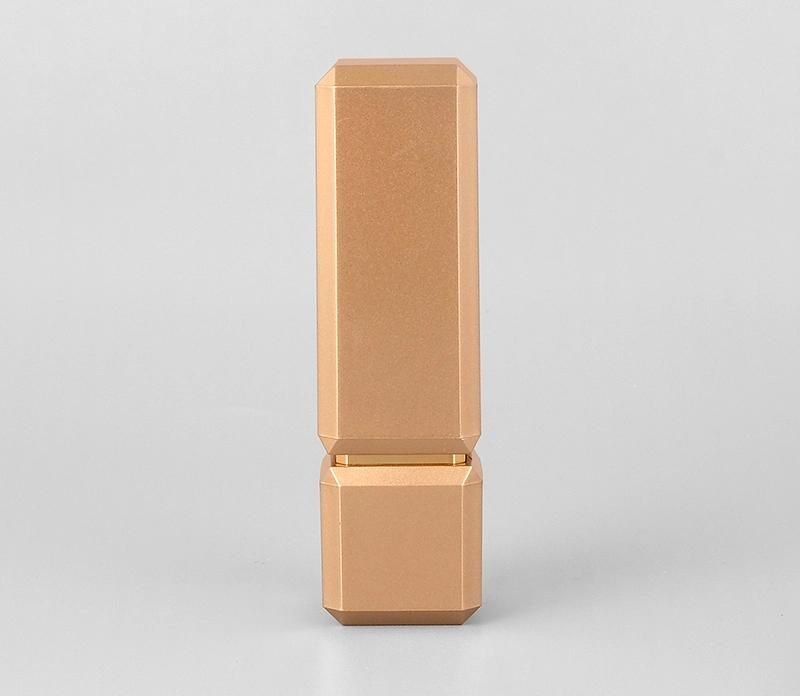 High Quality Luxury Gold Square Frosted Lipstick Empty Case Lip Balm Tubes Container