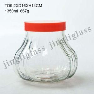 1350 Ml Storage Glass Jar with Plastic Cap