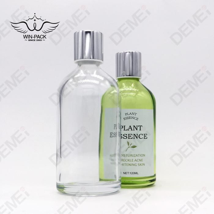 20/50/100/120ml 60g Cosmetic Skin Care Packaging Green Round Shoulder Toner Lotion Glass Dropper Bottle and Cream Jar