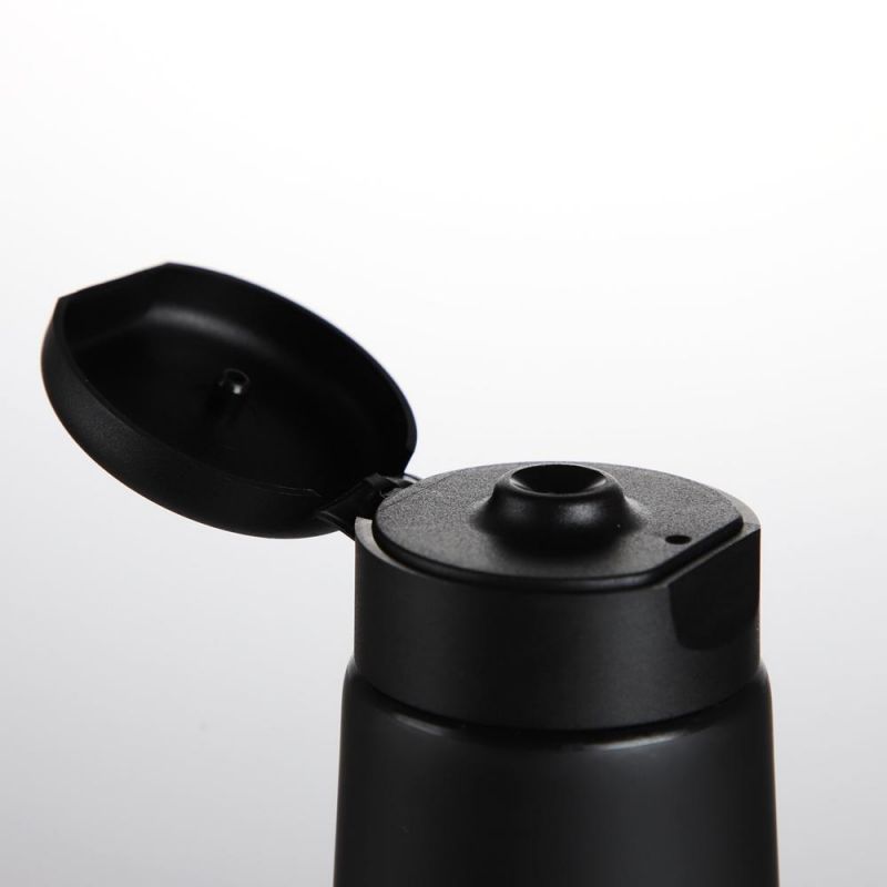 Matte Black Plastic Tube with White and Black Flip-Top Lid