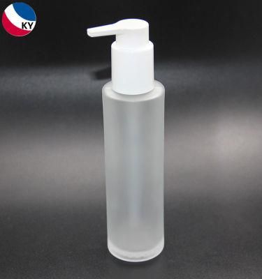 Wholesale 4oz 120ml Custom Color Glass Cosmetic Packaging Glass Shampoo Bottle Empty Lotion Pump Bottle