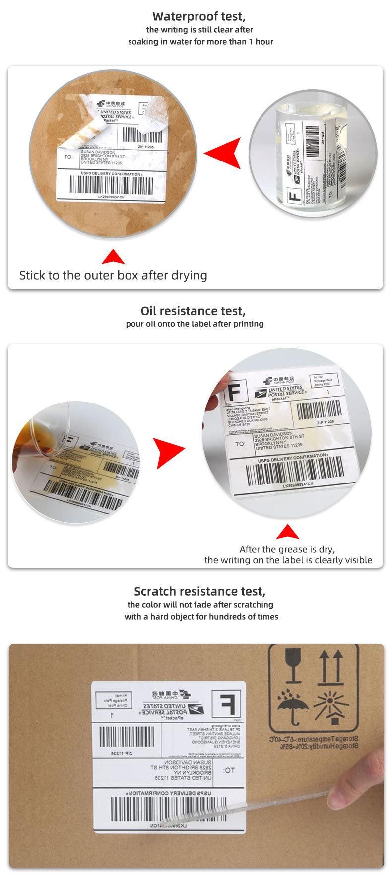 Waterproof Direct Thermal Adhesive Label Paper 58X40X500 with Adhesive Labels