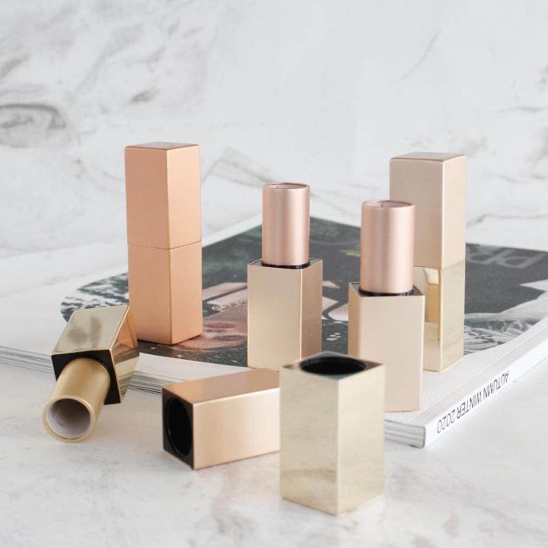 Square Aluminum Packaging Tubes Cosmetic Premium Magnetic Lipstick Tube