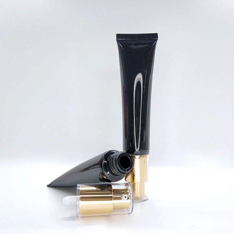 China Made Double Layer Personal Care Usage Plastic PE 2 Layers Matt Finish Plastic Cosmetic Tube with Airless Pump Cap