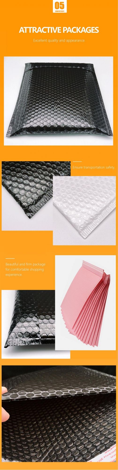 Custom Logo Plastic Black Pink Poly Mailing Shipping Bag