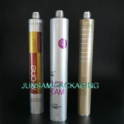 Squeezable Metal Hair Coloring Tube Pure Aluminium Collapsible Soft Packaging for Cosmetic Toiletry