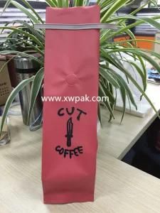 Kraft Paper Tin Tie Coffee Bag with Valve Foil Lined