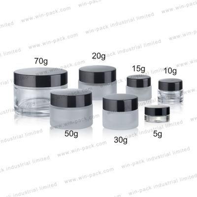 Winpack Manufacturer Sale Glass Lotion Bottle Frosted Round Small Metal Cap Bottle