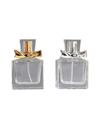 30ml Transparent Square Glass Perfume Bottle Thick Fragrance Cosmetic Packaging Spray Bottle Refillable Glass Vials