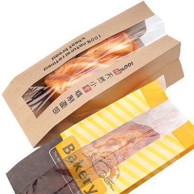 Cheap Wholesale Disposable Accept Custom Greaseproof Food Packaging Kraft Paper Brown Bread Bag
