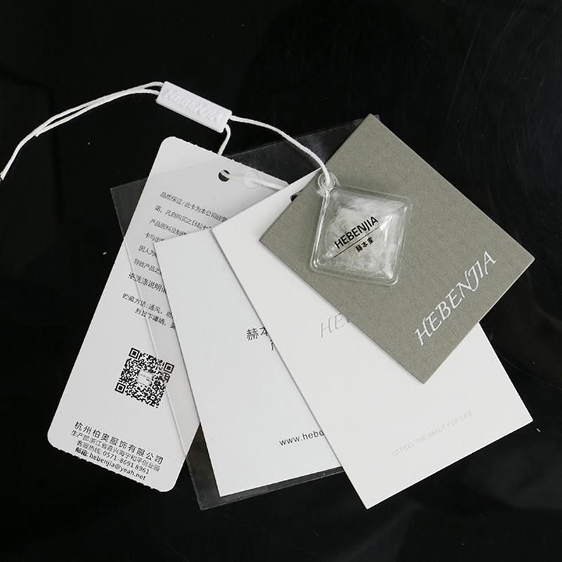 PVC Pouch Light Gray Color Fsc Paper Hangtag