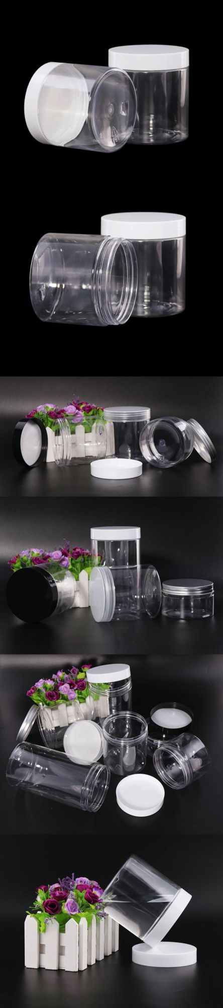 Wholesale 100ml 200ml 300ml 400ml 500ml 1000ml Plastic Pet Jar with Aluminium Cap / Plastic Cap
